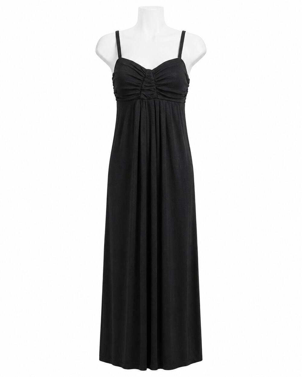 Bordeaux Black Linen Maxi Dress Detachable Straps Women's Small Coastal Chic
